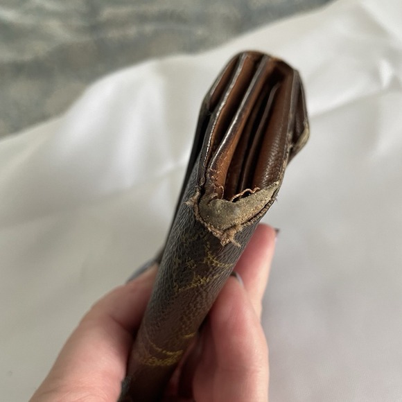 LOUIS VUITTON Trifold Elise Wallet Monogram Credit Cards Coin Pouch Brown - Picture 13 of 16